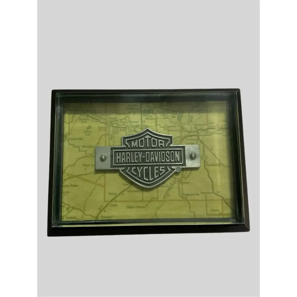 Vintage Hallmark Harley Davidson Motor Plastic Bar & Shield Logo /Paper weight *